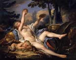 reclining bacchante playing the cymbals